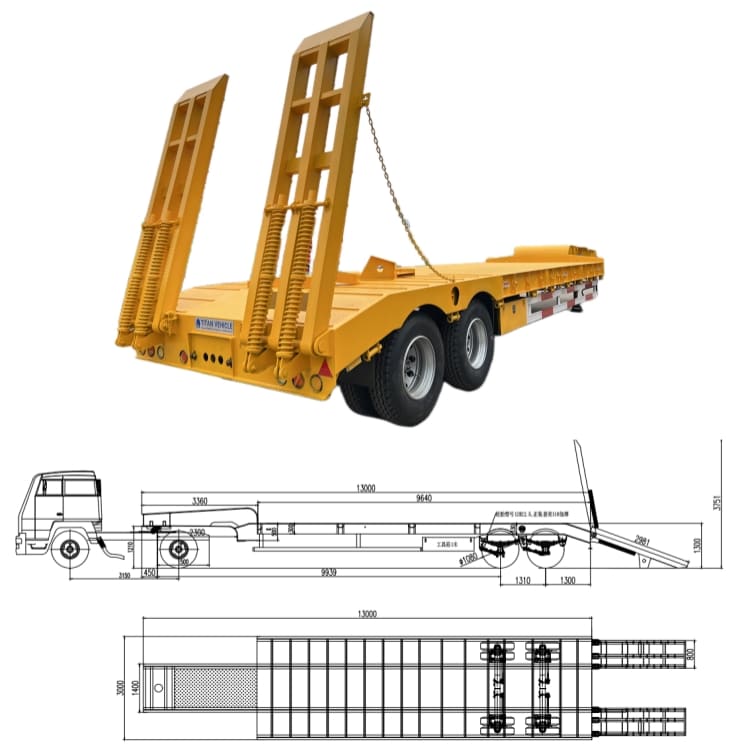 40Ft Semi Low Bed Trailer