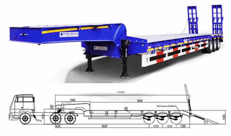 3 Axle 40ft Semi Lowbed Trailer for Sale in Mauritania, Nouakchott